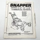 Snapper Commercial Mower Parts Manual Catalog Series 2 32&rdquo; 36&rdquo; 48&rdquo;