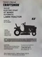 Sears Craftsman 19.5 h.p 42" Hydro Lawn Tractor 917.270921 Owner & Parts Manual
