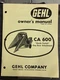 Unsealed Gehl CA600 Quick Switch One Row Attachment Manual Form No. 045686  @B2