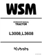 Kubota L3008 L3608 Tractor WSM Service Repair Workshop Manual