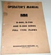 Minneapolis Moline D-600 D-700 D-800 Pull Type Plow Operators Manual ORIGINAL!