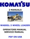 KOMATSU WA800L-3 WHEEL LOADER SERVICE REPAIR OWNERS MANUALS PDFS ON USB