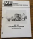 Massey Ferguson MF 60 Backhoe Loader Hyddraulic Service Information Manual 1981