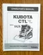 75 Compact Track Loader Operator's Maintenance Manual Kubota SVL75 SVL75
