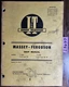 I&T Massey Ferguson MF85 MF88 Super 90 Super WR Tractor Shop Service Manual 1963