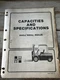 HYSTER FORKLIFT Capacity Specification Book MANUAL H40J H50J H60JS Service Shop