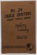 CAT Caterpillar 24 CABLE CONTROL Front Single Drum Parts Catalog Book 8D501 - UP