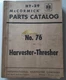 McCormick HT-29 Parts Catalog NO. 76  1958