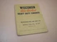 Wisconsin Air Cooled TRA-10D TR-10D Engine Instruction Book & Parts List 
