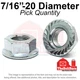 7/16"-20 Case Hardened Serrated Flange Whiz Lock Nuts Zinc FINE (Pick Quantity)