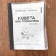 Kubota Zero Turn Mower Operator's Manual for Models ZG222 ZG227 Equipment Guide