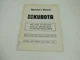Kubota B255I B/L2563 Snow Blower Operator's Manual