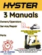 HYSTER FORKLIFT (A3C1) H2.0UT OWNERS SERVICE REPAIR SHOP PARTS MANUAL PDF ON USB