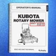 KUBOTA RCK72P-F39 RCK60P-F39 MOWER OPERATORS MANUAL - WIRE CLOSURE TOUGH COVERED
