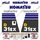 Fits Komatsu D31EX-21 Decal Kit Dozer Sticker Replacements D 31 EX Komstat II