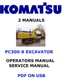 Komatsu PC300-8 Hydraulic Excavator Owners Service Shop Operators Manual PDF