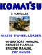 KOMATSU WA320-3 WHEEL LOADER SERVICE ENGINE REPAIR OWNERS MANUALS PDFS ON USB