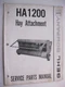 GEHL HA1200 HAY ATTACHMENT SERVICE PARTS MANUAL