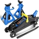 2 Ton Car Jack and Stands Kit 2T(4000 Lbs) Capacity Low Profile Hydraulic Trolle
