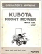 Kubota F2100, F2100E, F2400 Front Mower Operators Manual 45 Pages