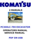 Komatsu PC300LC-7E0 Hydraulic Excavator Owners Service Shop Operators Manual PDF