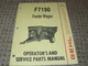 Gehl F7190 Feeder Wagon Dealer's Parts Book