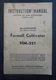 VTG McCormick Farmall Cultivator HM - 221 Operators Manual