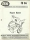 GEHL BROS. MANUFACTURING HOPPER BLOWER FB 86 Tractor Service Parts Manual