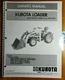 Kubota KUB206 Loader for 6000 B6000 Tractor Owner's Operator's & Parts Manual 