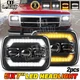 FIT Dodge W150/250/350 D150 1981-1993 Ram 50 2X 5x7" 7x6'' LED Headlights HI-LOW