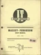 I&T MASSEY-FERGUSON Model MF285 No. MF-36 Tractor Shop Manual