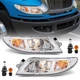 Headlights Pair For 2002-2019 International Truck 4100 4200 4300 4400 8500 8600