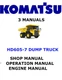 KOMATSU HD605-7 OPERATORS SERVICE ENGINE REPAIR OWNERS SHOP MANUAL PDF USB