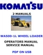 KOMATSU WA500-1L WHEEL LOADER SERVICE REPAIR OWNERS MANUALS PDFS ON USB