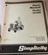 Simplicity 5216H tractor and mower parts manual. TP-1052