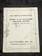 Field service information manual Allis Chalmers model TL-14 Tractor loader 