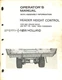 Sperry New Holland Header Height Control Manual for TR 70 1400 1500 Combines