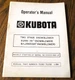 Kubota 51" B2551 & 63" B/L2563 Snowblower Operators Owners Manual Fits Tractors