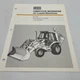 Competitive Information Loader/Backhoes April 1988 Specifications On Case 580K