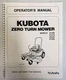 Zero-Turn Mower Operator Manual Kubota Z122E Z121S Z125E Z125S