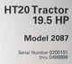 Bolens Husky FMC HT20 2087 Large Frame 20 hp Garden Tractor Parts Catalog Manual