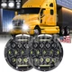 For Kenworth T2000 1997-2011 Pair 7inch Round LED Headlights Hi/Lo Beam With DRL