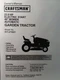 Sears Craftsman 917.275021 GT3000 Garden Tractor Owner, Parts, Service (2 Manual