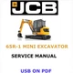 JCB 65R-1 MINI EXCAVATOR SERVICE REPAIR SHOP MANUAL PDF USB