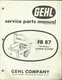 GEHL COMPANY HOPPER BLOWER "HI-THROW" FB 87 Form No. 2225C Tractor Parts Manual