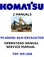 Komatsu PC400HD-6LM Hydraulic Excavator Owners Service Shop Operators Manual PDF