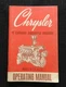 1965 CHRYSLER H-170 H-225 SIX 6 CYLINDER INDUSTRIAL ENGINE OPERATORS MANUAL NICE