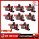 8x Round Ignition Coils For GMC Chevy Silverado 1500 2500 LS 5.3/6.0/4.8L Engine
