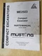 MUSTANG   ME2503 Compact Excavator,  Parts Manual,   2002
