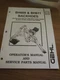 Gehl BH609 & BH611 Backhoes Operators & Parts Manual 1997